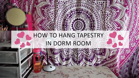 how to hang tapestry dorm|wall hanging for dorm room.